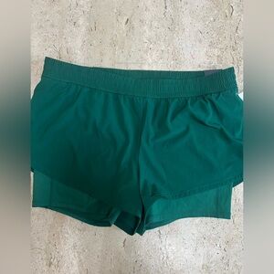 DSG Womens 2XL Mid Rise 2in1 With Fitted Bike Short 6in Inseam Pitch Green NWT